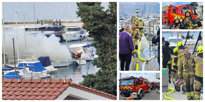 FOTO/VIDEO: U Lučici Špinut izgorjele dvije brodice, jedna nagorjela!