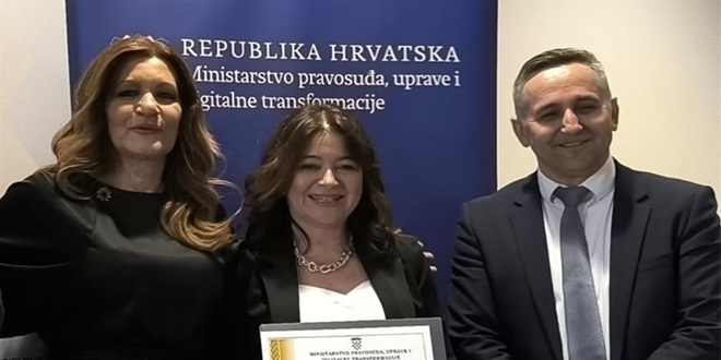 Policijska službenica Katarina Roso primila zahvalnicu Ministarstva pravosuđa i uprave