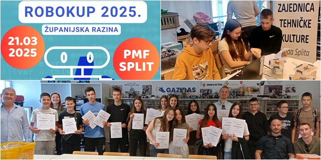 Županijska razina Robokupa 2025. na PMF-u u Splitu