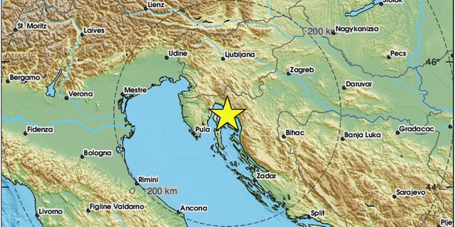 Slab potres na riječkom području