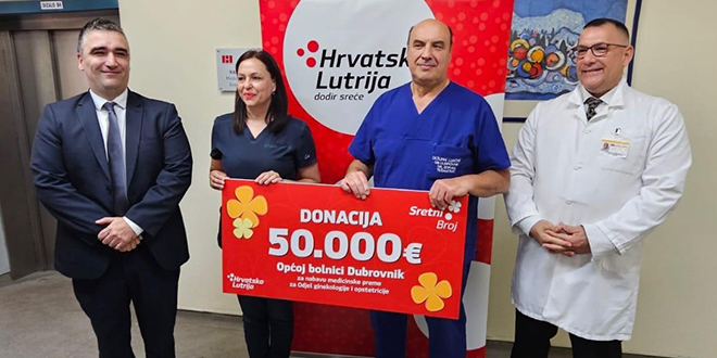 Hrvatska Lutrija donirala 50.000 eura Općoj bolnici Dubrovnik