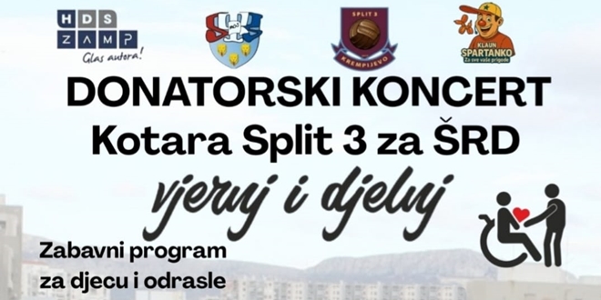 Donatorski koncert Kotara Split 3 za udrugu 'Vjeruj i djeluj'