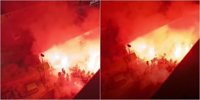 VIDEO Torcida zapalila baklje ispred šibenskog zatvora