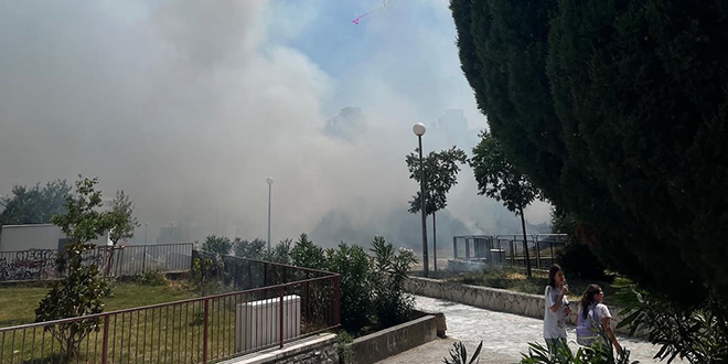 VIDEO: POŽAR NA MERTOJAKU Sve je bilo puno dima, vatrogasci su na terenu
