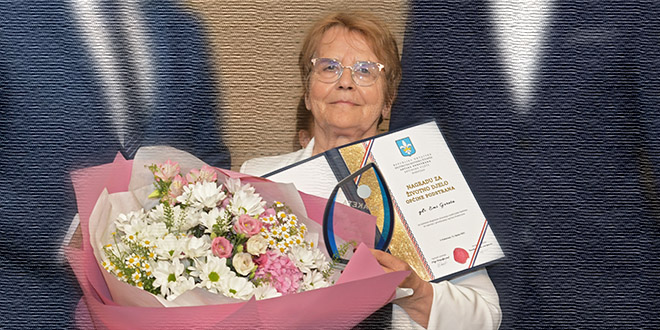Umirovljena nastavnica dobila nagradu za životno djelo, ovo je njena poruka...