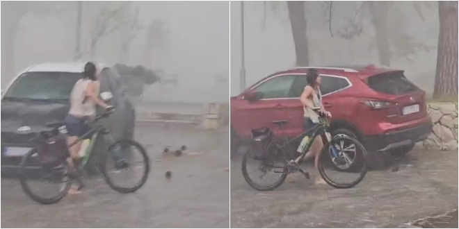 VIDEO Turistkinju na bicikli uhvatila nevera, savjet Splićanina je hit
