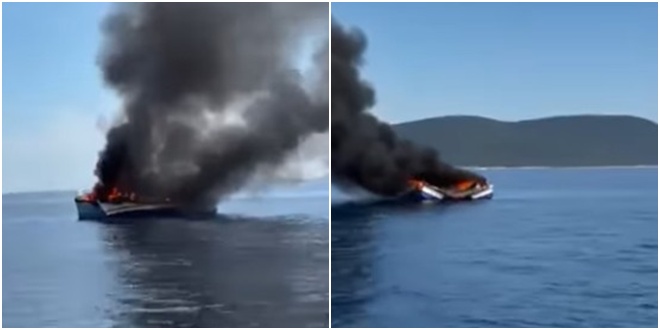 VIDEO Vatra 'progutala' katamaran