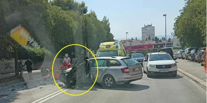Nesreća u Splitu, motociklist prevezen u bolnicu
