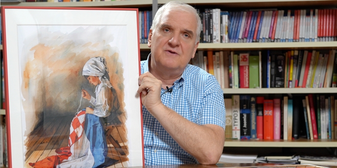 VIDEO Ivan Ivić ponovno tiska kultnu sliku 'Hrvatica s Trobojnicom'