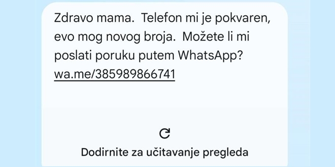 BOK MAMA, BOK TATA Nastavljaju se prijevare putem mobitela
