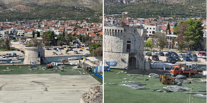 TROGIR Mijenja se umjetni travnjak na Batariji
