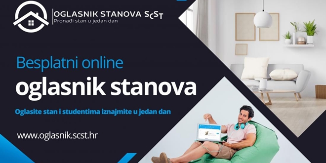Iznajmljujete stan? SCST oglasnik donosi vam ciljanu skupinu podstanara - studente!