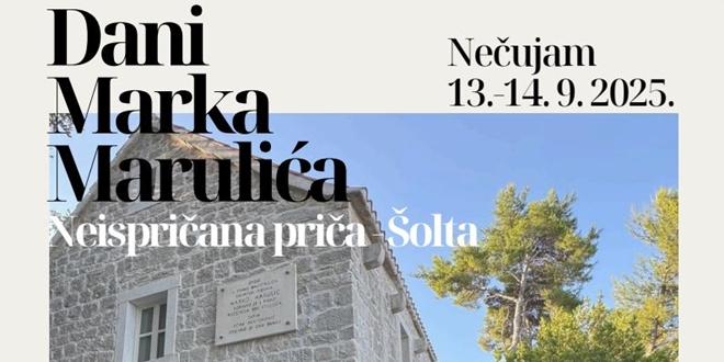 ŠOLTA Otvorenje spomen kuće Marka Marulića u sklopu manifestacije Dani Marka Marulića – Neispričana priča