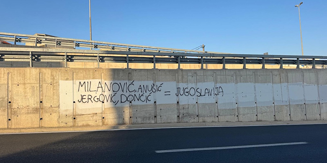 FOTO Uvredljivi grafiti Milanoviću, Anušiću, Dončiću i Jergoviću u Splitu