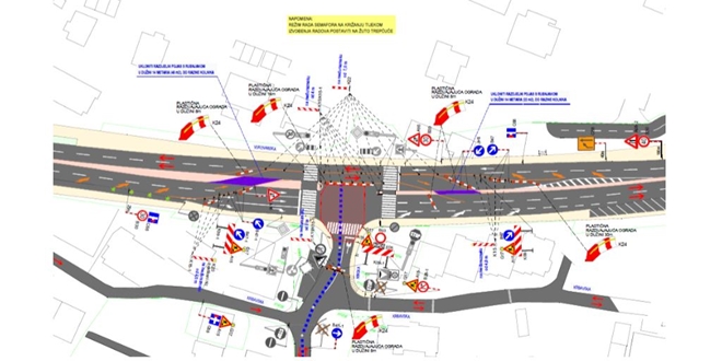 Privremena regulacija prometa u Vukovarskoj ulici zbog radova na vodno-komunalnoj infrastrukturi