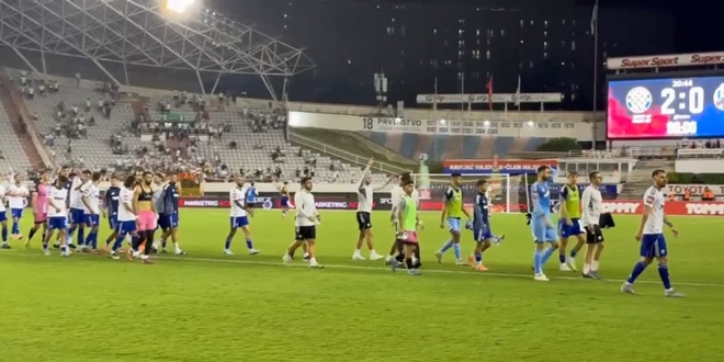 VIDEO: Pogledajte kako je Poljud ispratio hajdukovce nakon pobjede nad Lokomotivom