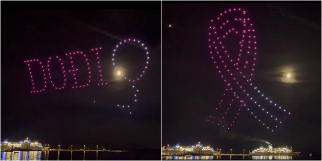VIDEO Ružičastim showom dronova na Rivi najavljen poseban događaj