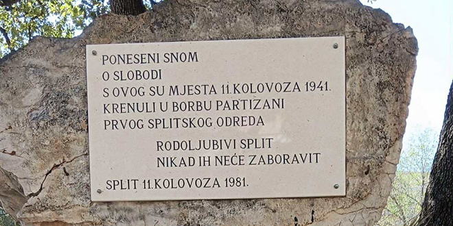 ZABIJELILA SE: Nova ploča Prvom splitskom partizanskom odredu
