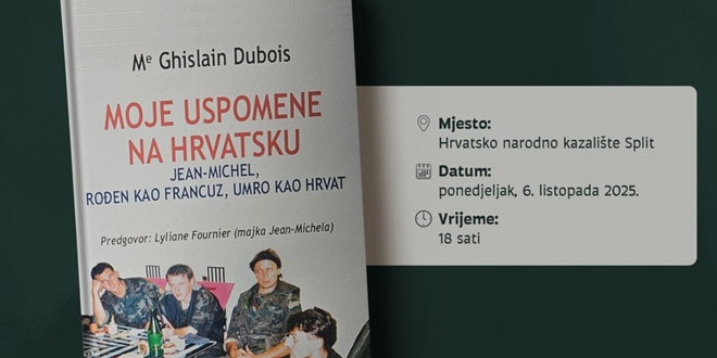 Predstavljanje knjige 'Moje uspomene na Hrvatsku – Jean-Michel, rođen kao Francuz, umro kao Hrvat' u Splitu
