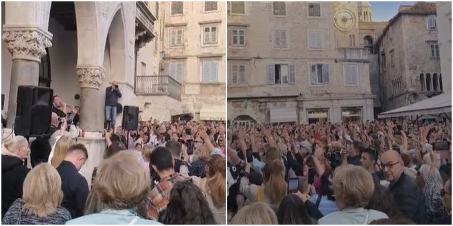 VIDEO Pogledajte kako su Splićani odali počast Halidu Bešliću, Pjaca krcata