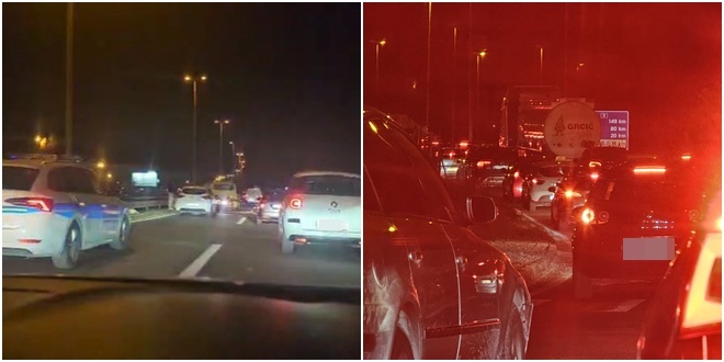 Sudar triju osobnih vozila i motocikla u Solinu, stvara se gužva
