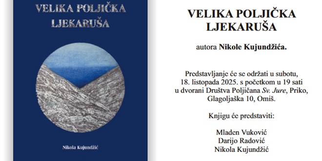 OMIŠ: U subotu predstavljanje knjige 'Velika poljička ljekaruša'