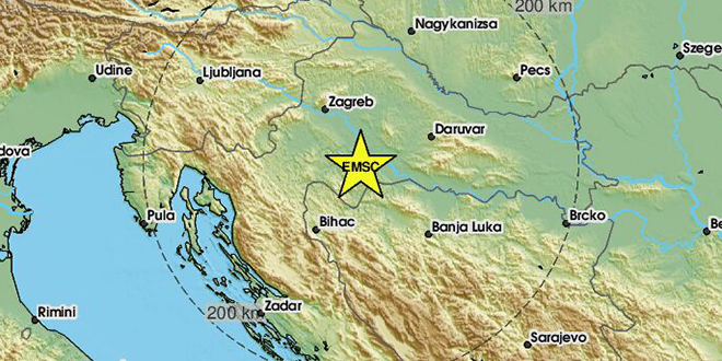 Slab potres kod Petrinje
