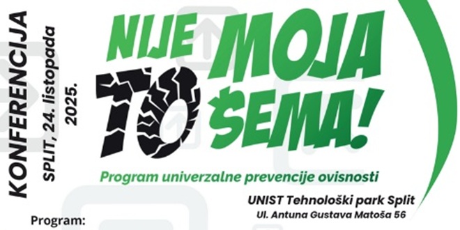 U PETAK Konferencija 'Nije to moja šema - program prevencije ovisnosti'