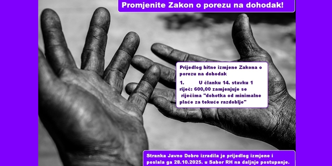 | Autor: Press JAVNO DOBRO: Promijenimo Zakon o porezu na dohodak!