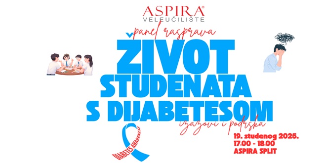 Veleučilište Aspira organizira panel raspravu o izazovima studiranja s dijabetesom 