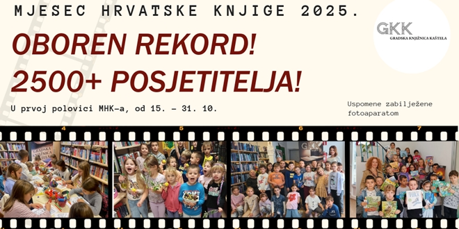 Gradska knjižnica Kaštela oborila rekorde: Više od 2500 djece i odraslih sudjelovalo u prvoj polovini Mjeseca hrvatske knjige