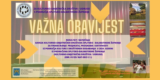 Objavljeni rezultati županijskog natječaja za kulturu 2025.