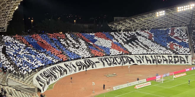 VIDEO Pogledajte koreografiju Torcide na početku utakmice