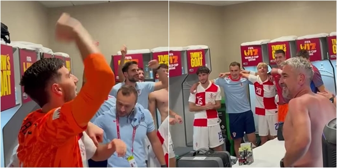VIDEO Mladi hrvatski reprezentativci slave uz Thompsonov hit, legendarni igrač Hajduka u glavnoj ulozi