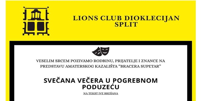 Humanitarna predstava za Županijsku udrugu slijepih: 'Svečana večera u pogrebnom poduzeću' u Lori