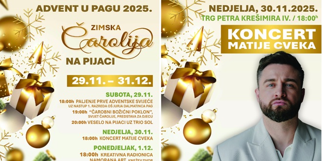 OTVORENJE ADVENTA U PAGU Počinje zimska čarolija na Pijaci