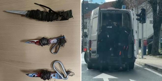 HLADNO ORUŽJE Od uhićenika u Trilju policija oduzela nekoliko noževa