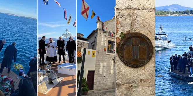 Šibenski kapetani i časnici položili vijenac u more u čast poginulim i nestalim hrvatskim pomorcima