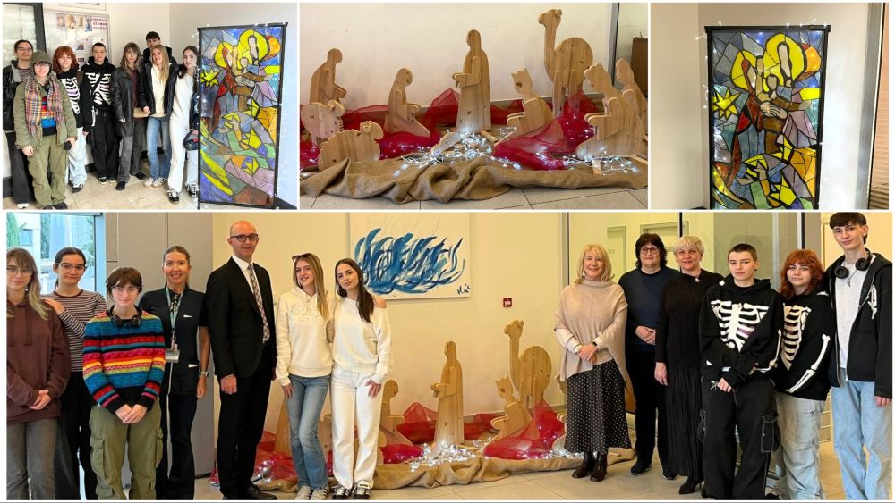 Učenici Škole za dizajn, grafiku i održivu gradnju Split izradili jaslice te ih postavili u KBC Split