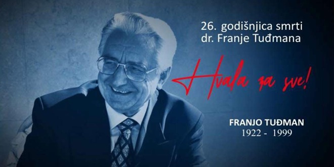 SINJ Obilježavanje 26. obljetnice smrti prvog hrvatskog predsjednika, dr. Franje Tuđmana