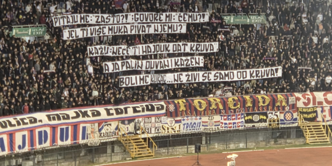 Torcida istaknula zanimljivu poruku: 'Neće ti Hajduk dat kruva...'