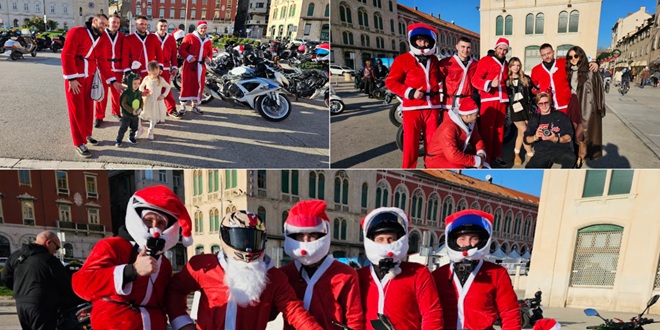 FOTO Splićane na Rivi obradovala skupina Djedova Božićnjaka