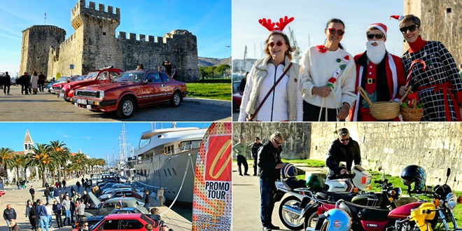 FOTO Božićni susret Oldtimer Promo Tour powered by Datacol i Oldtimer auto moto kluba Šibenik u Trogiru