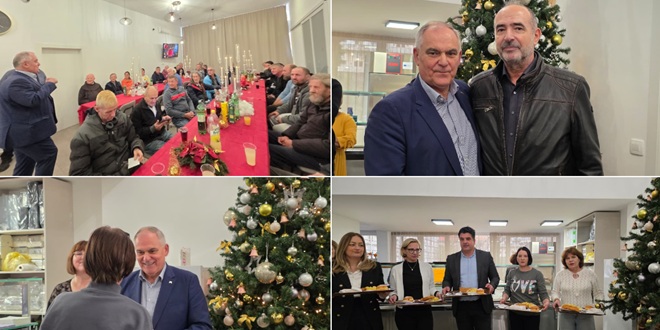 Županija s Caritasom upriličila blagdanski ručak za beskućnike. Pjesmom ih je razveselio Dražen Zečić