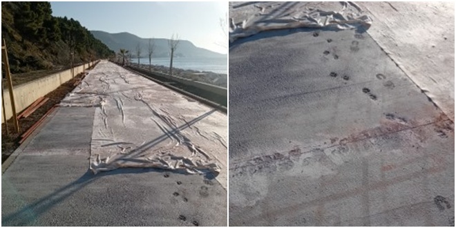 Strogo zabranjeno kretanje šetnicom koja se gradi do Stobreča, već napravljena šteta!