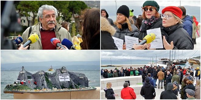 FOTO/VIDEO Prosvjed u Omišu: 'Svi smo konstatirali kako projekt zaobilaznice - ne valja'