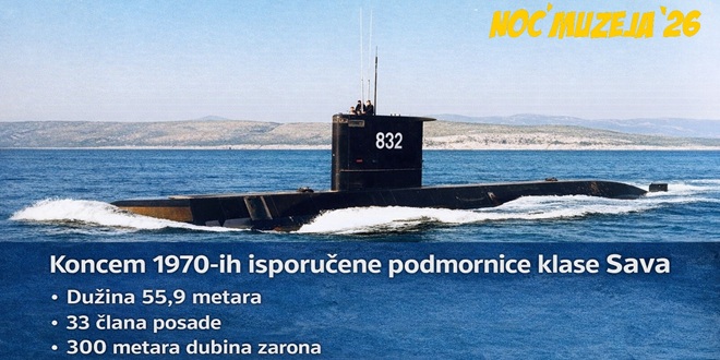 NOĆ MUZEJA U SPLITSKOM ŠKVERU Posjetitelji će moći vidjeti i makete podmornica Sava i Drava
