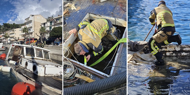 FOTO Podgorski vatrogasci spašavali brodicu koja je tonula