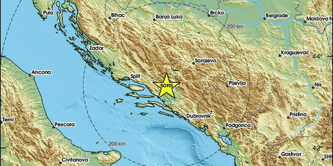 Potres jačine 3.2 pogodio Hercegovinu: 'Dobro je zatreslo'