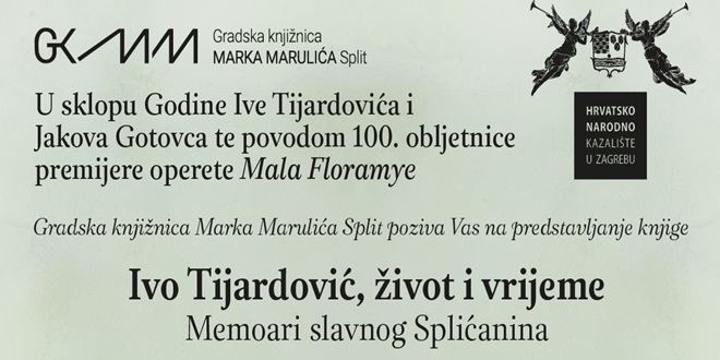 FOYER HNK ZAGREB Predstavljanje knjige 'Ivo Tijardović - Život i vrijeme: memoari slavnog Splićanina'